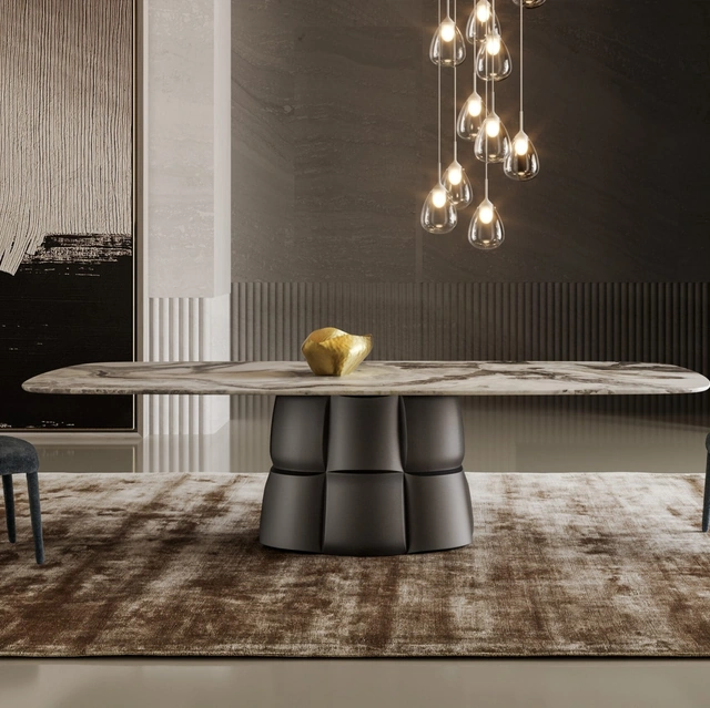 Tavolo Palazzo con top in marmo e base in poliuretano di Bonaldo