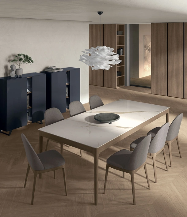 Tavolo Savoy in gres e legno di Tomasella