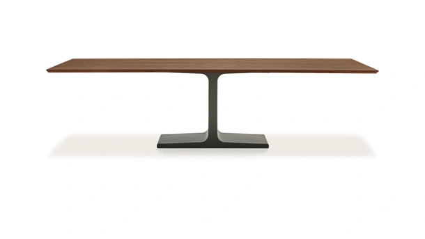 Tavolo Palace Wood con top in legno e base in metallo laccato Bianco di Sovet