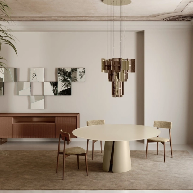 Tavolo Wiston con top in vetro di Tonelli