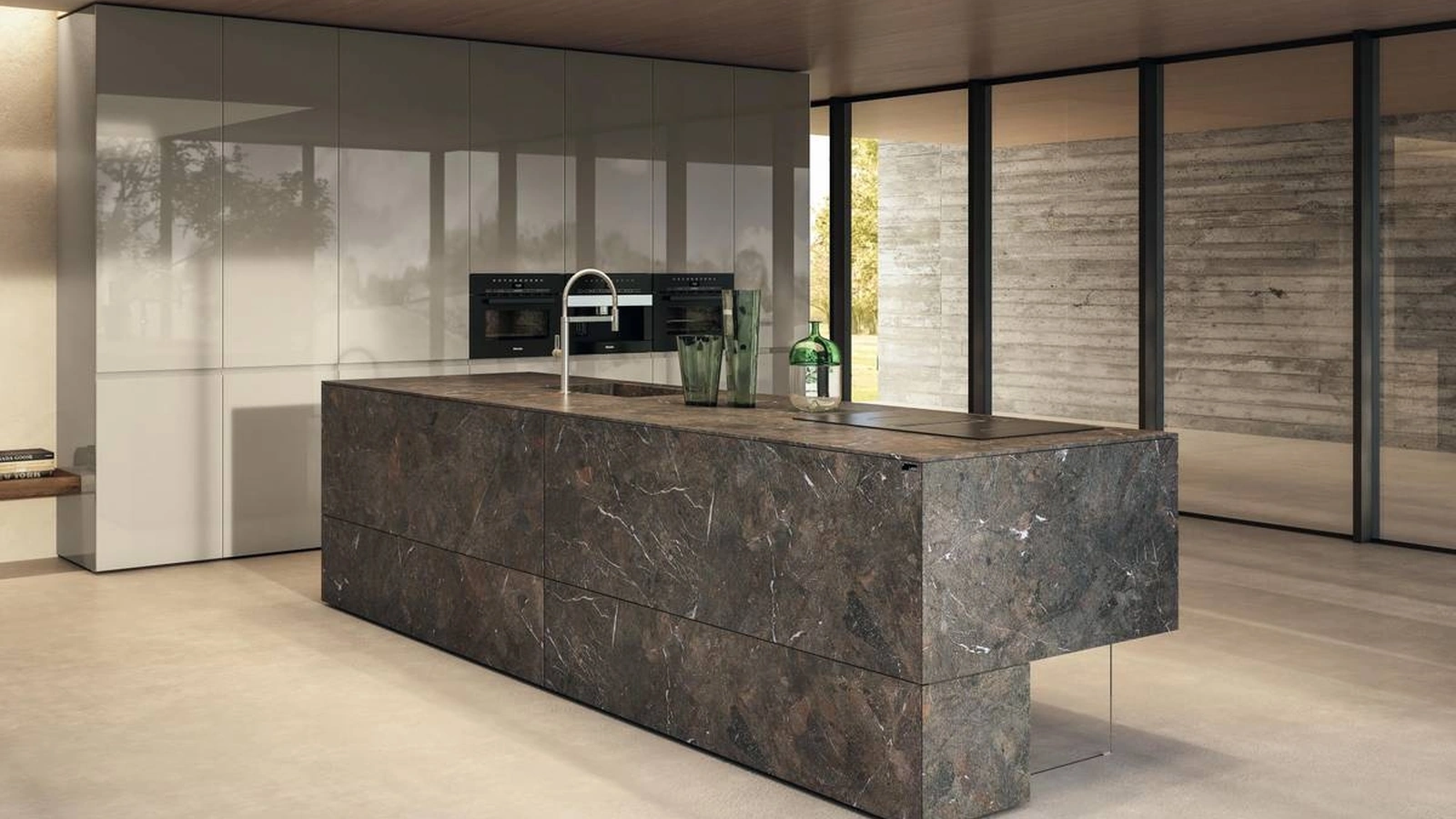 Cucina Design con isola 36e8 Cut Project 2822 di Lago