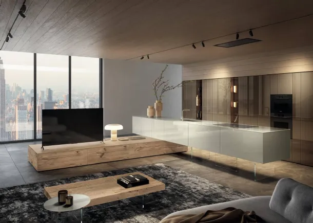 Cucina Design con isola 36e8 Cut Project 2823 di Lago