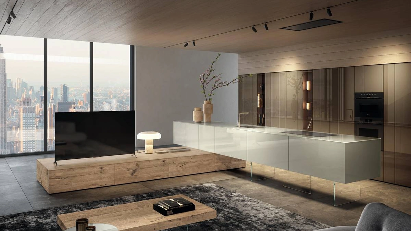 Cucina Design con isola 36e8 Cut Project 2823 di Lago