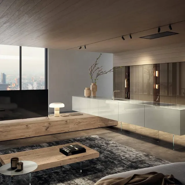 Cucina Design con isola 36e8 Cut Project 2823 di Lago