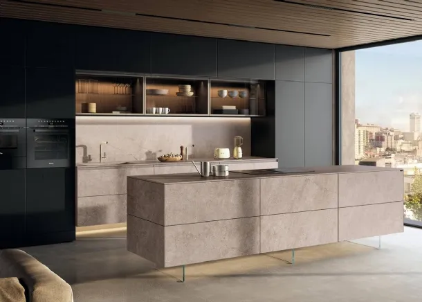 Cucina Design con isola 36e8 Cut Project 2825 di Lago