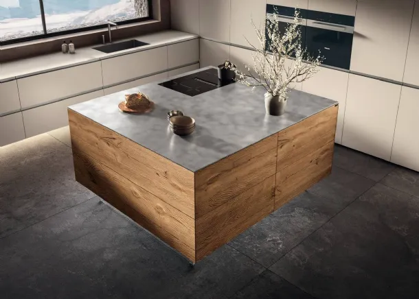 Cucina Design in laccato con isola in legno 36e8 Cut Project 2826 di Lago