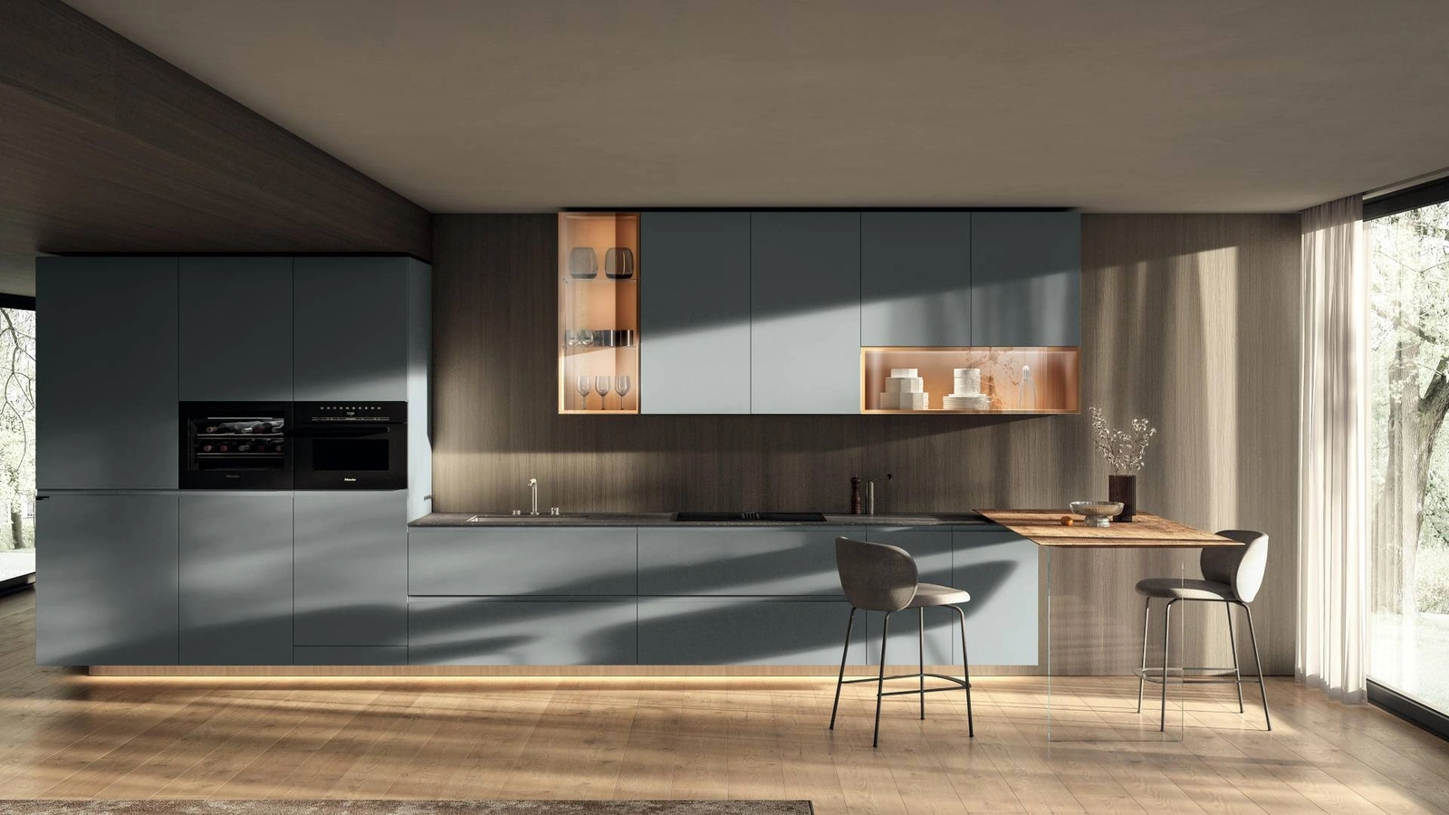 Cucina Design con penisola 36e8 Cut Project 2827 di Lago