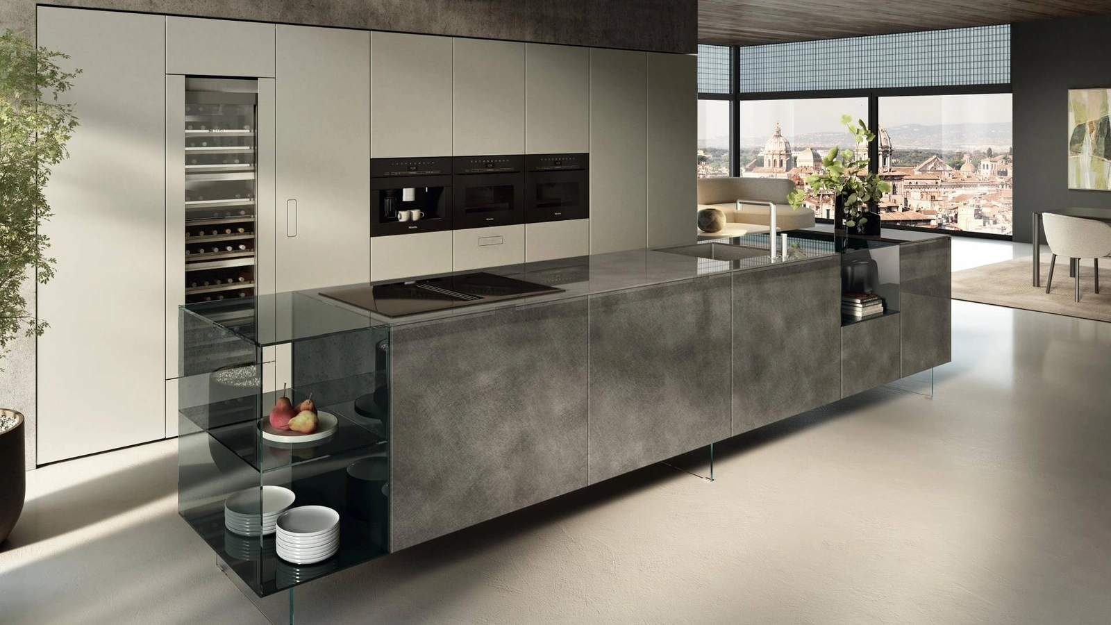 Cucina Design con isola 36e8 Project 2812 di Lago