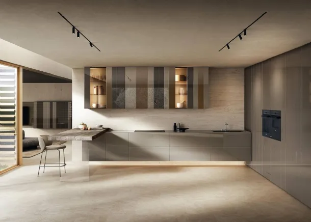 Cucina Design con penisola NOW Project 2829 di Lago