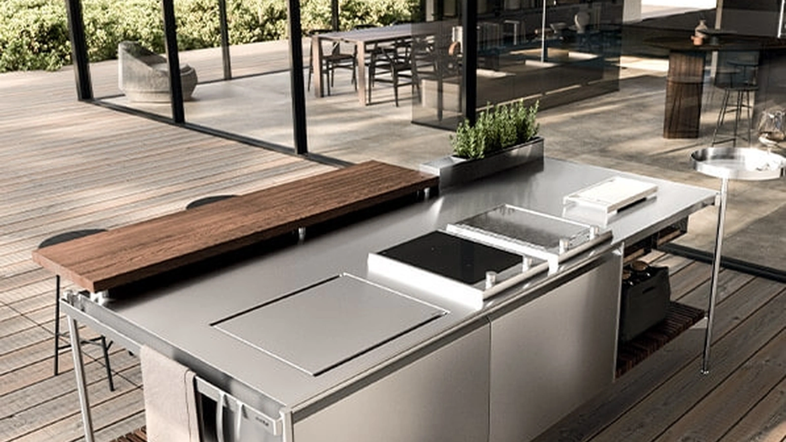 Cucina Design outdoor Solaria Isola Monoblocco di Arrital