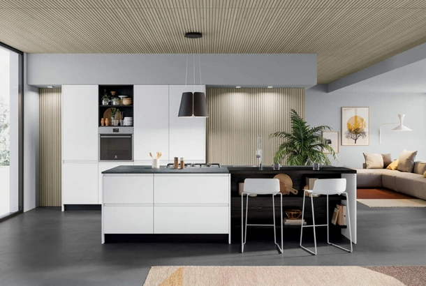 Cucina Moderna con isola Fly Composizione 01 di Prima Cucine