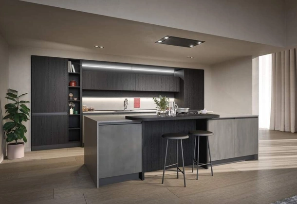 Cucina Moderna con isola Hera Composizione 04 in melaminico e laminato di Prima Cucine