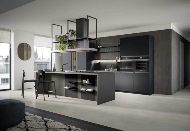 Cucina Moderna con isola Hera Composizione 06 in pet e laminato di Prima Cucine