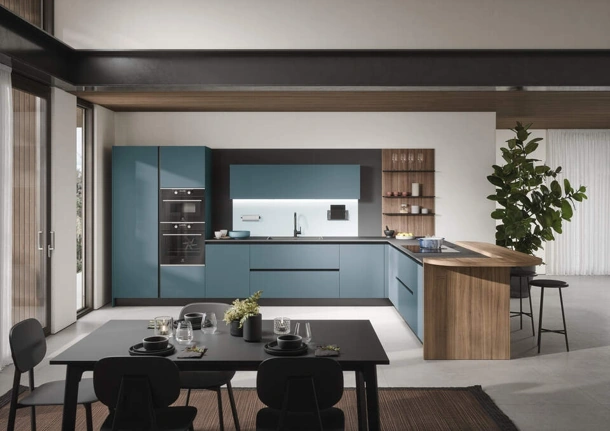 Cucina Moderna con penisola Luce Composizione 06 di Prima Cucine