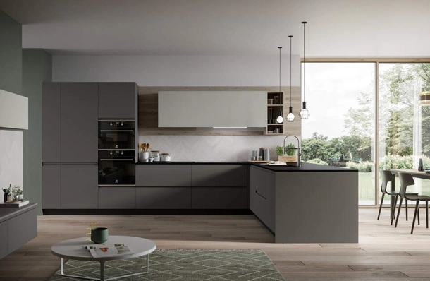 Cucina Moderna con penisola Fly Composizione 02 di Prima Cucine